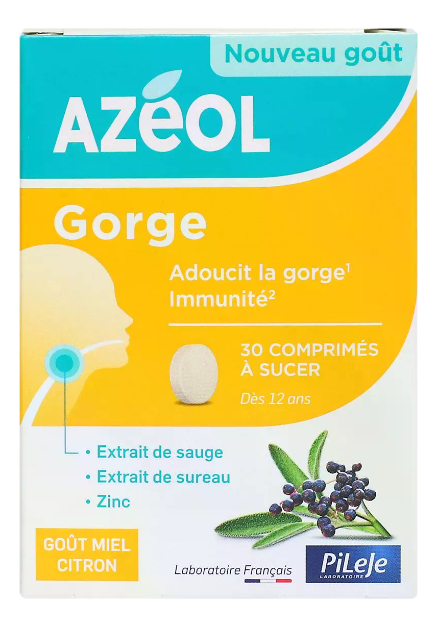 AZEOL GORGE cp à sucer miel citron    30 pastilles